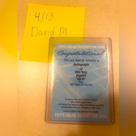 Topps 2022 Gypsy Queen Mike Trout #GQA-MT Auto W/Redemption Card MLB Los Angeles - Picture 3 of 4
